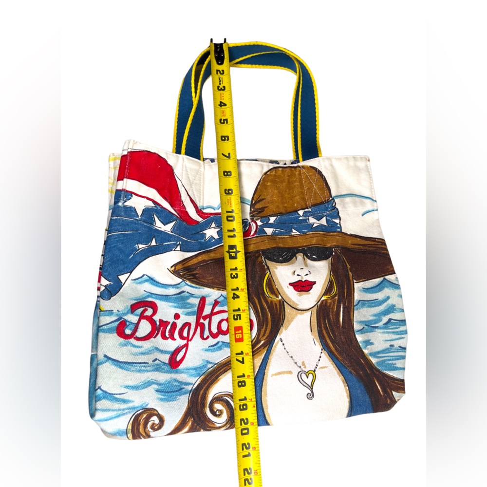 Brighton Women's Illustrated Beach Tote in Blue, Brown, Red, Yellow - Picture 14 of 14